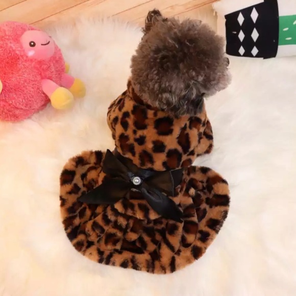 💜 Animal Print Soft Faux Fur Dog Jacket